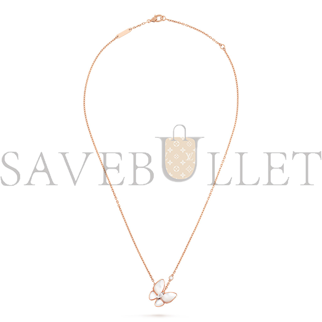 VAN CLEEF ARPELS TWO BUTTERFLY PENDANT - ROSE GOLD, DIAMOND, MOTHER-OF-PEARL VCARO8FO00 VAN CLEEF ARPELS TWO BUTTERFLY PENDANT - ROSE GOLD, DIAMOND, MOTHER-OF-PEARL VCARO8FO00